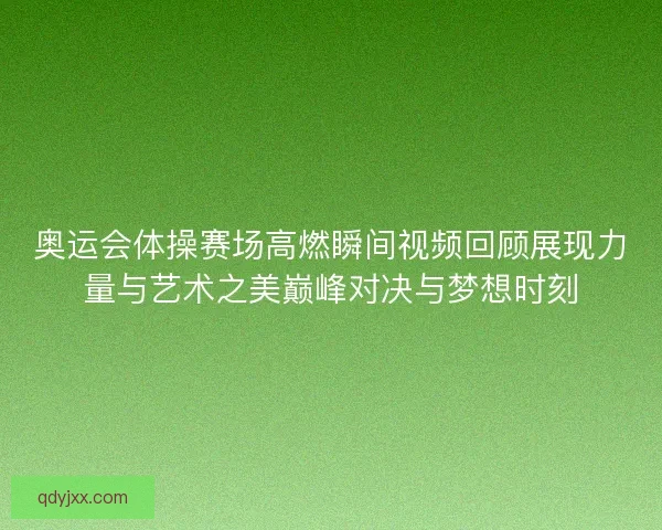 奥运会体操赛场高燃瞬间视频回顾展现力量与艺术之美巅峰对决与梦想时刻