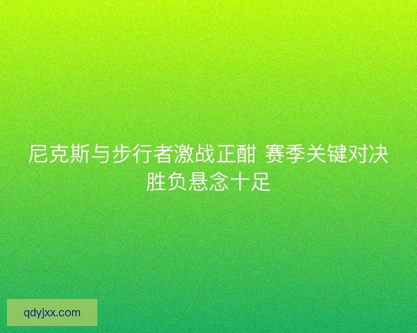 尼克斯与步行者激战正酣 赛季关键对决胜负悬念十足 尼克斯与步行者激战正酣 赛季关键对决胜负悬念十足