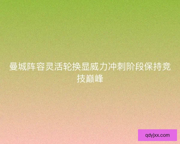 曼城阵容灵活轮换显威力冲刺阶段保持竞技巅峰 曼城阵容灵活轮换显威力冲刺阶段保持竞技巅峰